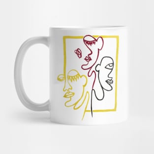 Yellow. Magenta. Black. Three Faces Mug